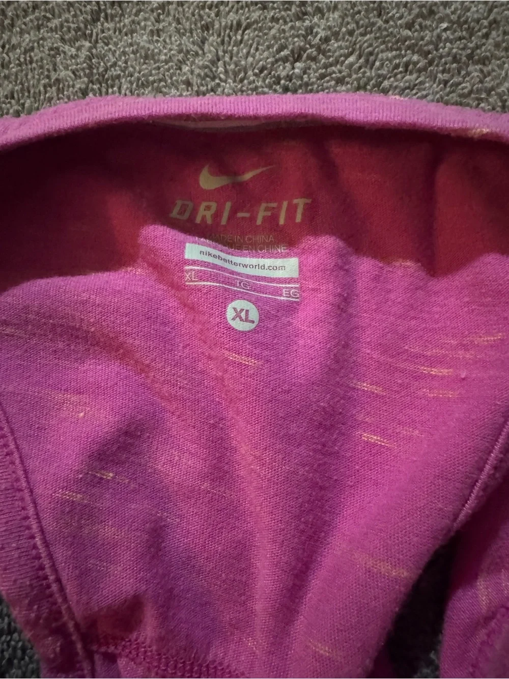 Nike Magenta Dri-FIT Tank with Neon Yellow Stitching